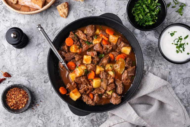Тушеная говядина с овощами